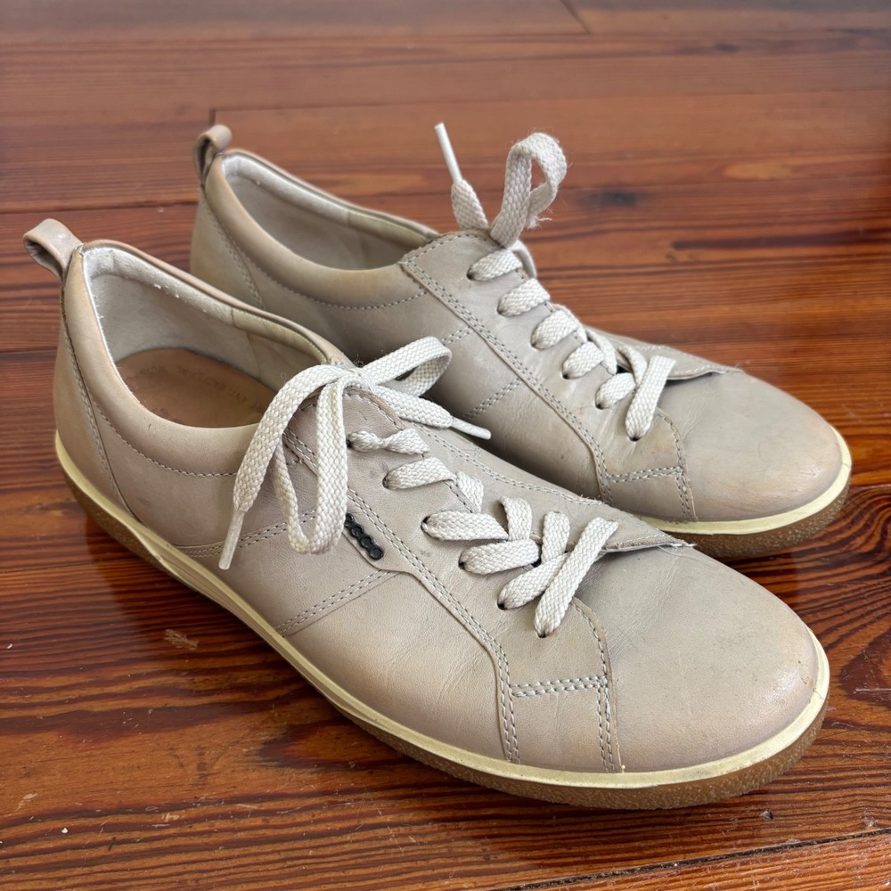 Ecco Chase Tie Low Top Sneaker Grey Moon Rock Comfort Shoe Size 9 EU 40